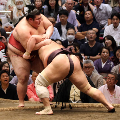 朝乃山、熱海富士二課って３敗死守